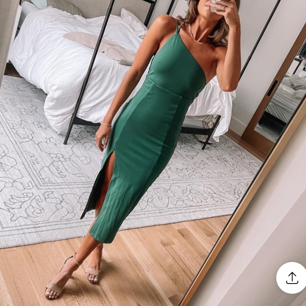 Kim Midi Dress in Dark Green